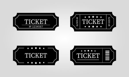 Pass or ticket icon Set. Permission to passのイラスト素材