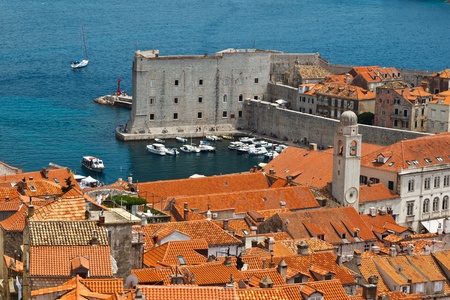 Panorama of Dubrovnik from the City Walls, Croatiaの写真素材