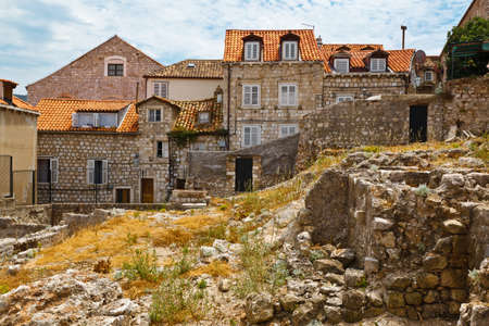 Houses Ruins in Dubrovnik, Croatiaの写真素材