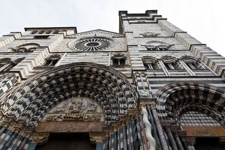Cathedral of Saint Lawrence (Lorenzo) in Genoa, Italyの写真素材