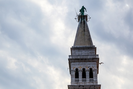 Bell Tower of Saint Euphemia Cathedral in Rovinj, Croatiaの写真素材
