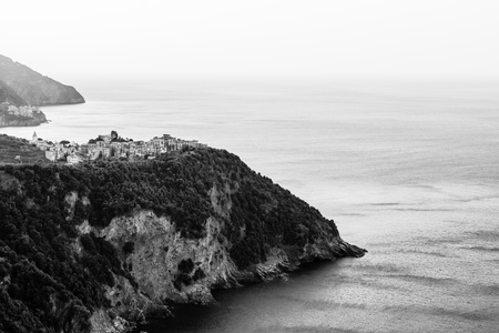 Village of Corniglia at the Morning in Cinque Terre, Italyの写真素材