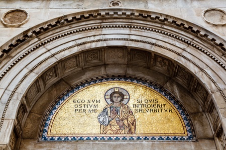 Golden Mural in the Euphrasian Church, Porec, Croatiaの写真素材