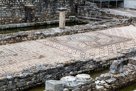 Mosaic on the Floor of Euphrasian Church Atrium in Porec, Croatiaの写真素材