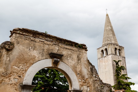 Bell Tower of Euphrasian Church in Porec, Croatiaの写真素材