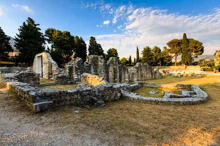 Church Ruins in the Ancient Town of Salona near Split, Croatiaの写真素材