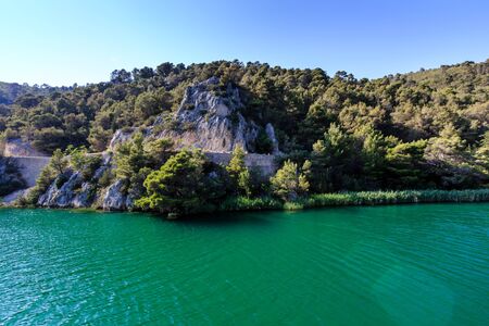 National Park Krka and River Krka near Town of Skradin, Croatiaの写真素材