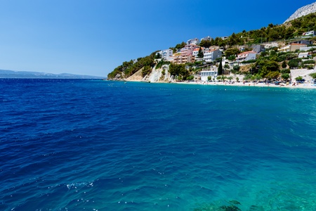 Deep Blue Sea with Transparent Water and Beautiful Adriatic Beach in Croatiaのeditorial素材