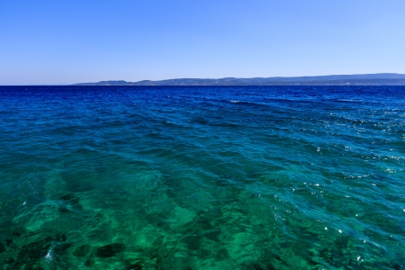 Wonderful Adriatic Sea with Deep Blue Water near Split, Croatiaの写真素材