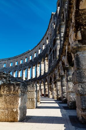 Ancient Roman Amphitheater in Pula, Istria, Croatiaのeditorial素材