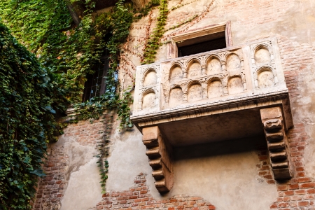 The Famous Balcony of Juliet Capulet Home in Verona, Veneto, Italyの写真素材
