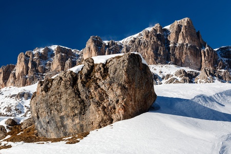 Passo Pordoi Peak near Ski Resort of Canazei, Dolomites Alps, Italyの写真素材