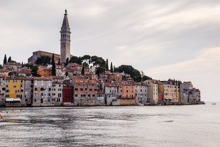 Medieval City of Rovinj and Saint Euphemia Cathedral, Istria, Croatiaの写真素材