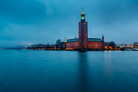 Stockholm Cityhall Located on Kungsholmen Island in the Morning, Swedenの写真素材