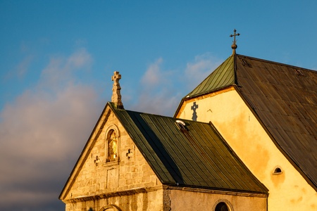 Medieval Church in the Center of Megeve, French Alps, France