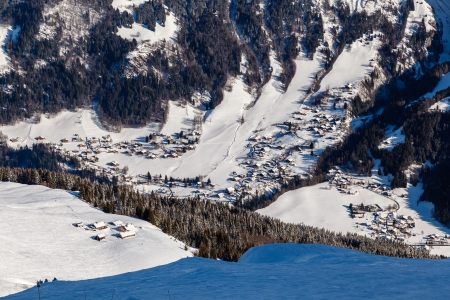 Aerial View on Ski Resort Megeve in French Alps, Franceの写真素材