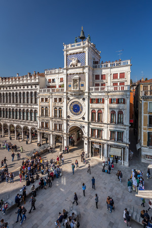 VENICE, ITALY - 8 MARCH, 2014  Saint Mark Square in Venice, Italy on 8 March, 2014  Piazza San Marco is the principal public square of Venice, Italy のeditorial素材
