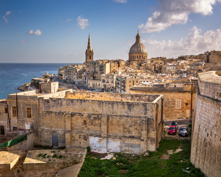 Skyline of the Maltese Capital city Valletta, Maltaのeditorial素材