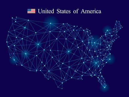 USA map vectorのイラスト素材