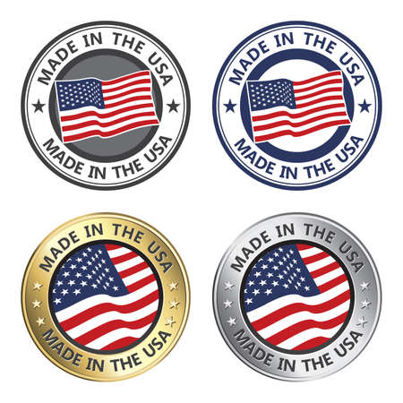 Vector set of made in the USA labelsのイラスト素材