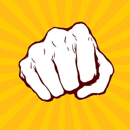 Punching fist hand vectorのイラスト素材