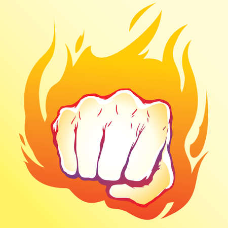 Punching fist hand vectorのイラスト素材