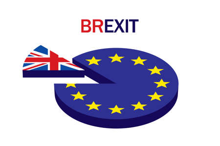 Brexit referendum concept about UK (United Kingdom or British) withdrawal from the EU (European Union) often shortened to Brexit. Vectorのイラスト素材