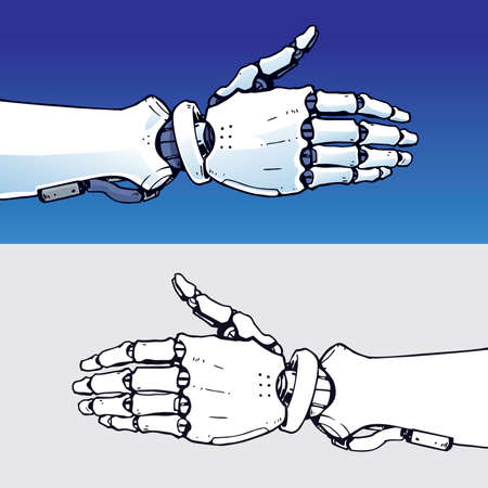Artificial Intelligence Robotic Hand illustration vectorのイラスト素材