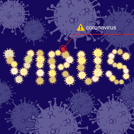 Sketch doodle human virus or bacteria close up, Hand-drawn style vectorのイラスト素材