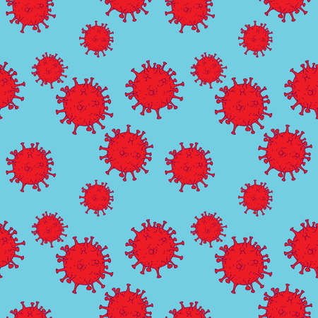 pandemic coronavirus seamless pattern. Repetitive virus, vector illustration.のイラスト素材