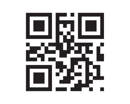 QR code sample for smartphone scanning isolated on white background. vector