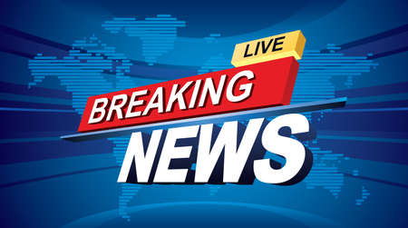 Breaking news with world map background. Vectorのイラスト素材