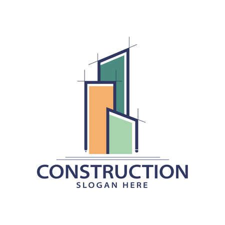 Construction realestate building logo design template for company personal, businessのイラスト素材