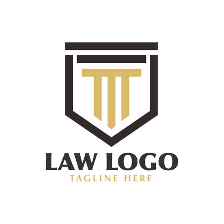 Pillar justice attorney law logo design concept templateのイラスト素材