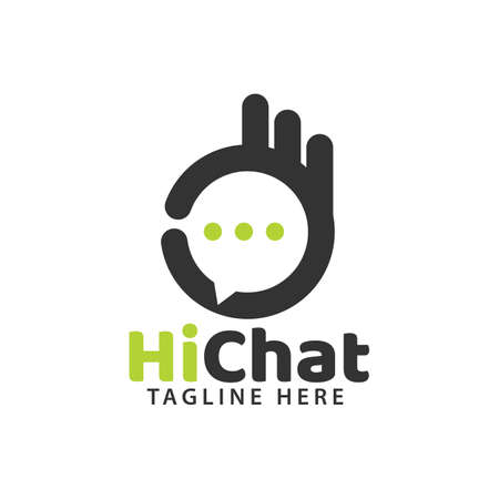 Ok nice chatting networ hand logo design template inspirationのイラスト素材