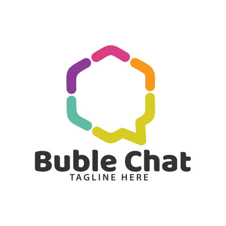 Colorful Buble group chat modern logo design templateのイラスト素材