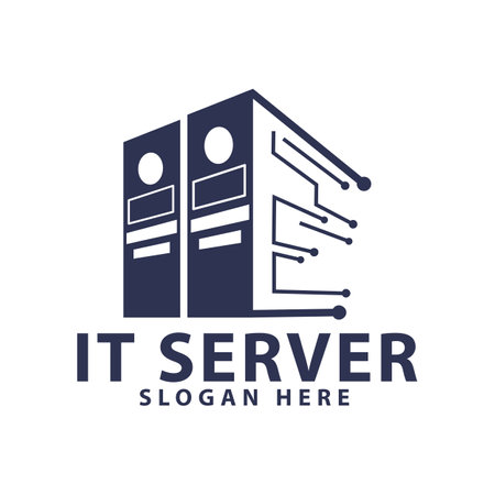 IT server data base computer logo design template inspirationのイラスト素材