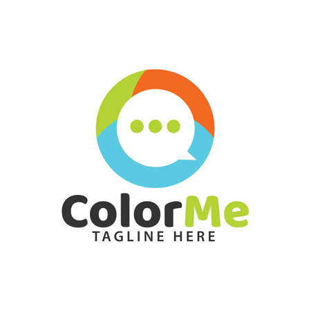 Colorful modern chat messaging logo design templateのイラスト素材
