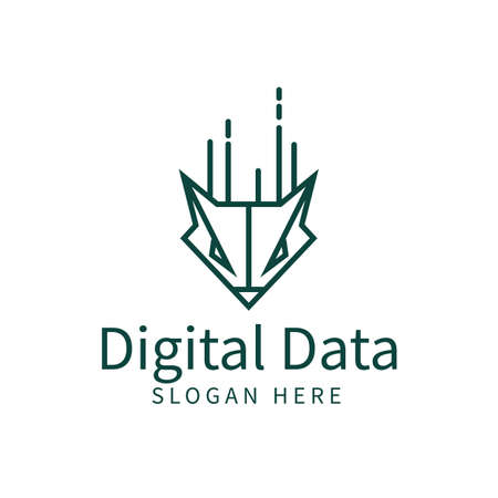 Digital data sytem scurity logo designのイラスト素材