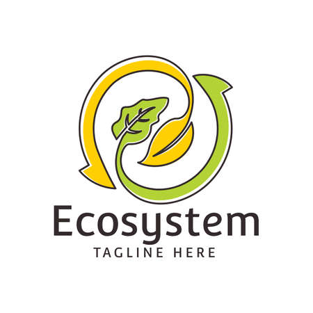 Green ecology leaf earth day logo design template inspirationのイラスト素材