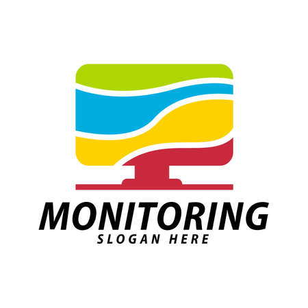 Colorful monitor dekstop logo design template inspirationのイラスト素材