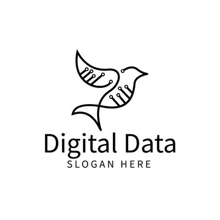 Digital data sytem scurity logo designのイラスト素材