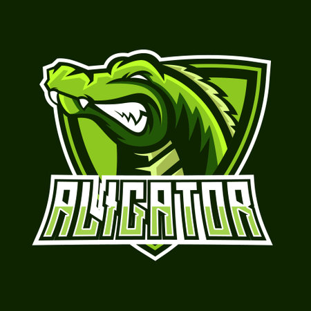 Alligator esport gaming mascot logo templateのイラスト素材