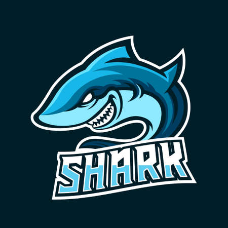 Shark esport gaming mascot logo templateのイラスト素材