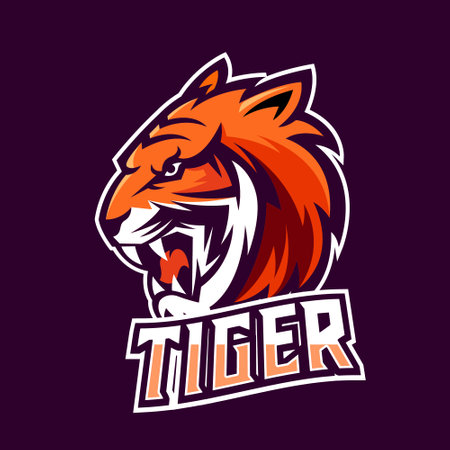 Tiger esport gaming mascot logo templateのイラスト素材