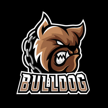 Bulldog dog animal esport gaming mascot logo templateのイラスト素材