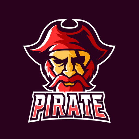 Pirate sport or esport gaming mascot logo templateのイラスト素材