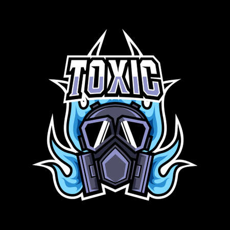 Toxic mask fire mascot gaming logo design for club team squadのイラスト素材