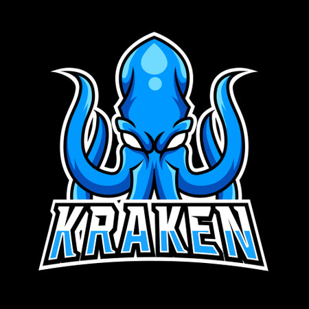 Kraken octopus squid mascot gaming logo design vector templateのイラスト素材