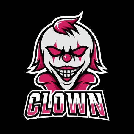 Clown joker scary mask mascot sport esport logo templateのイラスト素材
